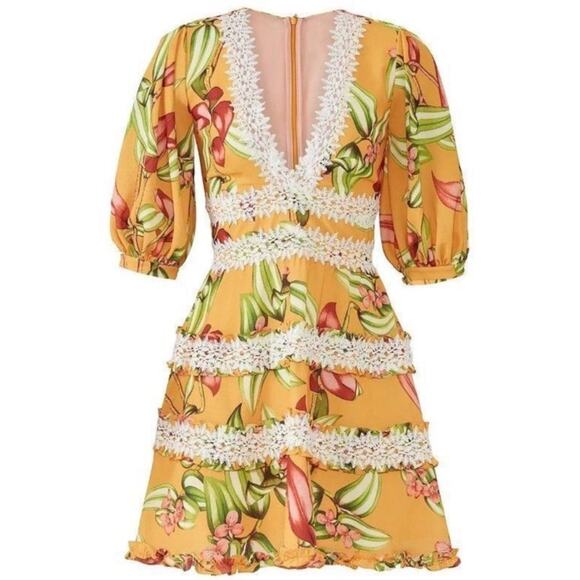 PatBO Floral Yellow/Orange DressSize 6